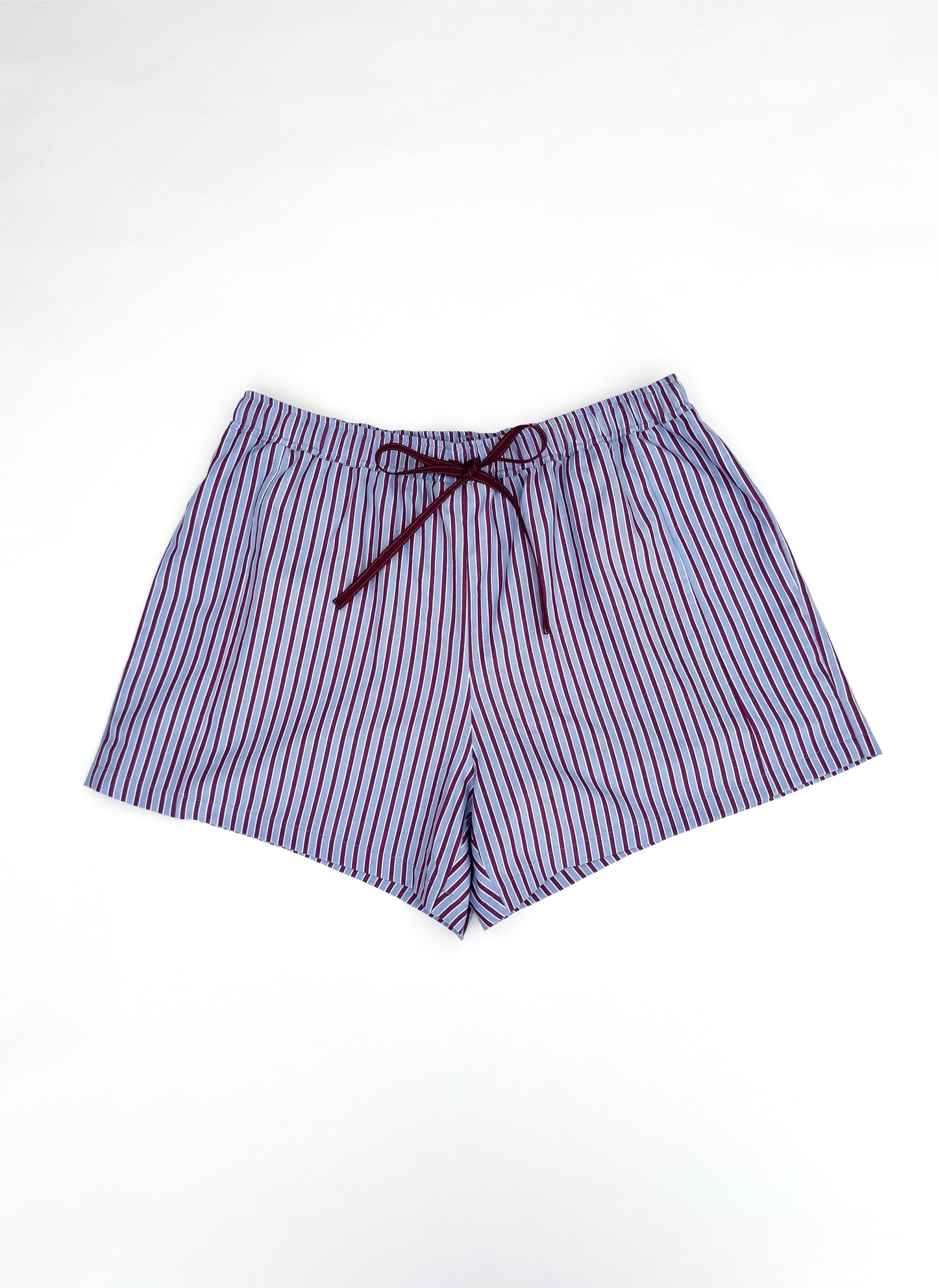 SANDRA SHORT - LIGHT BLUE & MAROON STRIPES - MAAT 3