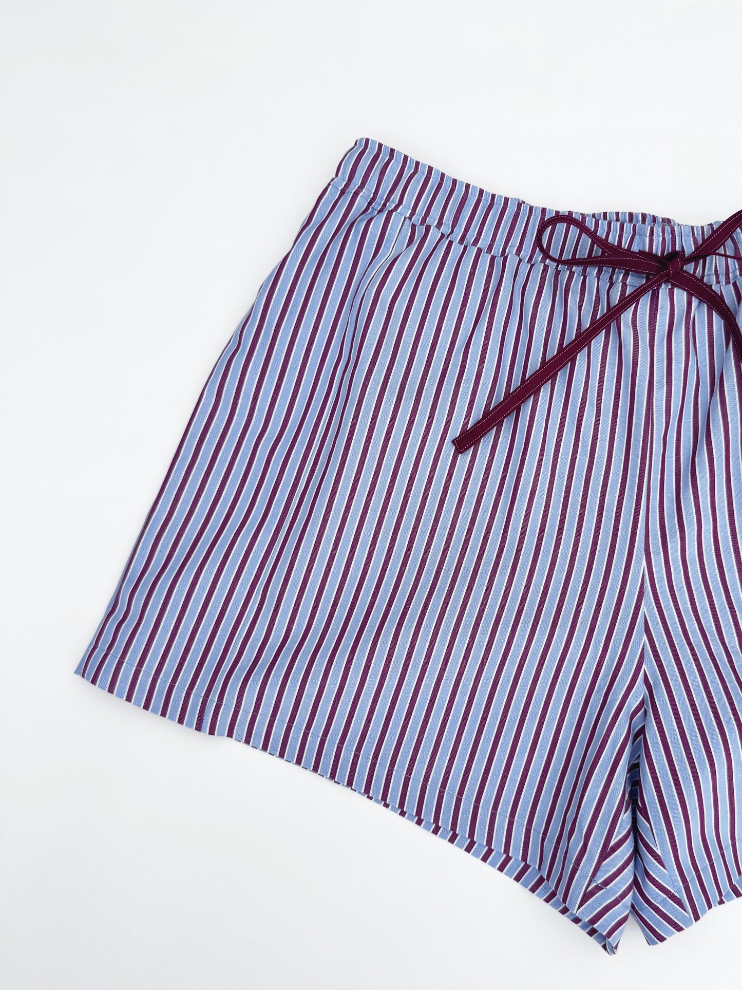 SANDRA SHORT - LIGHT BLUE & MAROON STRIPES - MAAT 3