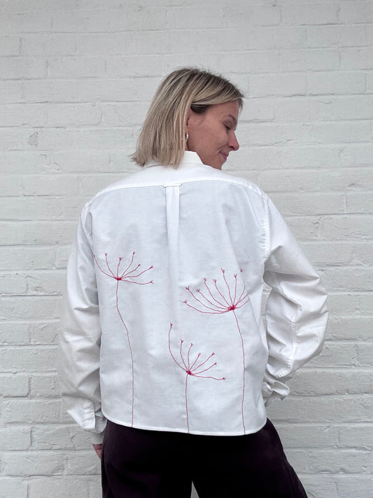 WEARABLE ART - SHIRT - WHITE & APPLE RED