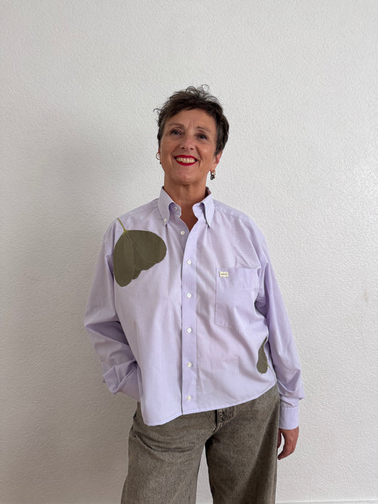 WEARABLE ART - SHIRT - LILAC & OLIVE