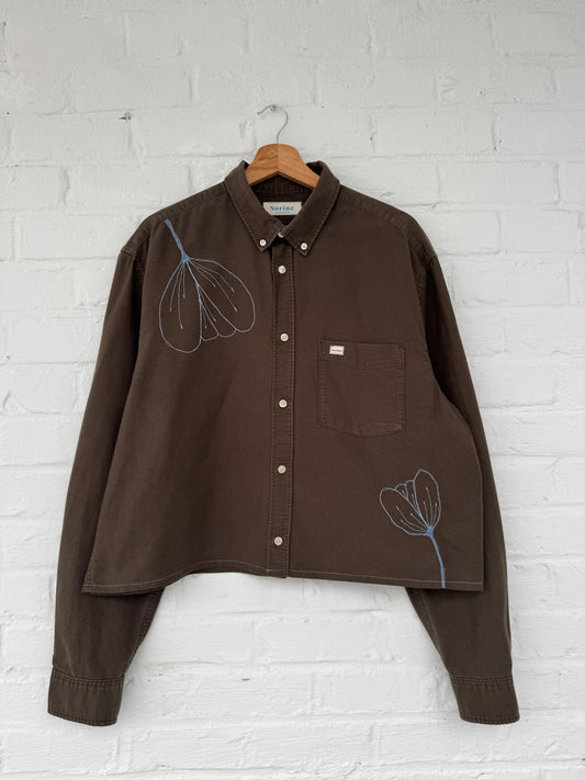 WEARABLE ART - SHIRT - ARMY GREEN & LIGHT BLUE