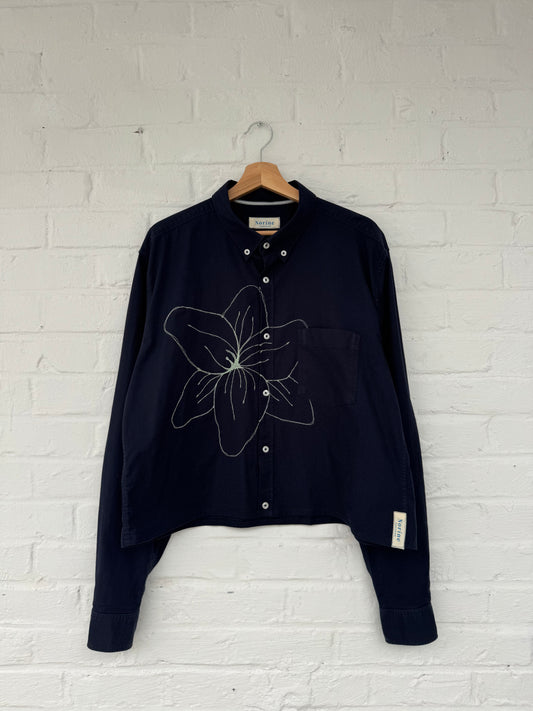 WEARABLE ART - SHIRT - NAVY BLUE & MINT GREEN